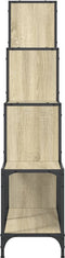 vidaXL - Boekenkast - 122x30x132 - cm - bewerkt - hout - en - metaal - sonoma - eiken
