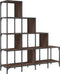 vidaXL - Boekenkast - 122x30x132 - cm - bewerkt - hout - en - metaal - bruin - eiken