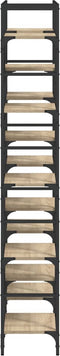 vidaXL - Boekenkast - 127,5x28,5x172,5 - cm - bewerkt - hout - sonoma - eikenkleurig