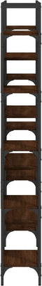 vidaXL - Boekenkast - 155,5x24x166,5 - cm - bewerkt - hout - bruin - eikenkleur