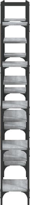 vidaXL - Boekenkast - 155,5x24x166,5 - cm - bewerkt - hout - grijs - sonoma - eiken