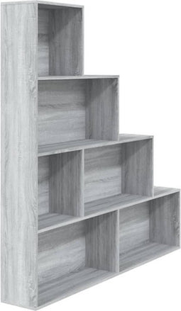 vidaXL - Boekenkast - 155x24x160 - cm - grijs - sonoma - eikenkleurig