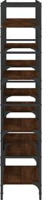 vidaXL - Boekenkast - 160x28,5x136,5 - cm - bewerkt - hout - bruin - eikenkleur