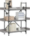 vidaXL - Boekenkast - 3-laags - 100x33x108,5 - cm - bewerkt - hout - grijs - sonoma