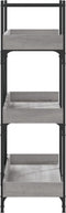 vidaXL - Boekenkast - 3-laags - 100x33x108,5 - cm - bewerkt - hout - grijs - sonoma