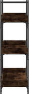 vidaXL - Boekenkast - 3-laags - 100x33x108,5 - cm - bewerkt - hout - gerookt - eiken