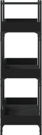 vidaXL - Boekenkast - 3-laags - 100x33x108,5 - cm - bewerkt - hout - zwart