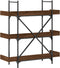 vidaXL - Boekenkast - 3-laags - 100x33x108,5 - cm - bewerkt - hout - bruineikenkleur