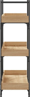 vidaXL - Boekenkast - 3-laags - 100x33x108,5 - cm - bewerkt - hout - sonoma - eiken