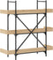 vidaXL - Boekenkast - 3-laags - 100x33x108,5 - cm - bewerkt - hout - sonoma - eiken