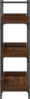 vidaXL - Boekenkast - 3-laags - 100x33x108,5 - cm - bewerkt - hout - bruineikenkleur