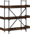 vidaXL - Boekenkast - 3-laags - 100x33x108,5 - cm - bewerkt - hout - gerookt - eiken
