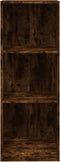 vidaXL - Boekenkast - 3-laags - 40x24x109 - cm - bewerkt - hout - gerookt - eikenkleur
