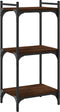 vidaXL - Boekenkast - 3-laags - 40x30x86 - cm - bewerkt - hout - bruin - eikenkleur