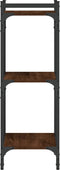 vidaXL - Boekenkast - 3-laags - 40x30x86 - cm - bewerkt - hout - bruin - eikenkleur