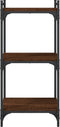 vidaXL - Boekenkast - 3-laags - 40x30x86 - cm - bewerkt - hout - bruin - eikenkleur