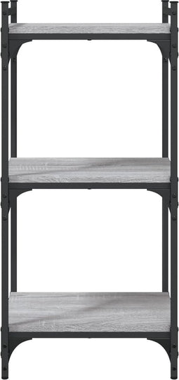 vidaXL - Boekenkast - 3-laags - 40x30x86 - cm - bewerkt - hout - grijs - sonoma