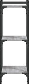 vidaXL - Boekenkast - 3-laags - 40x30x86 - cm - bewerkt - hout - grijs - sonoma