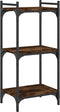 vidaXL - Boekenkast - 3-laags - 40x30x86 - cm - bewerkt - hout - gerookt - eikenkleur