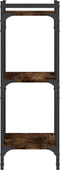 vidaXL - Boekenkast - 3-laags - 40x30x86 - cm - bewerkt - hout - gerookt - eikenkleur