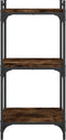 vidaXL - Boekenkast - 3-laags - 40x30x86 - cm - bewerkt - hout - gerookt - eikenkleur
