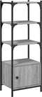 vidaXL - Boekenkast - 3-laags - 41x30x109,5 - cm - bewerkt - hout - grijs - sonoma