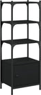 vidaXL - Boekenkast - 3-laags - 41x30x109,5 - cm - bewerkt - hout - zwart