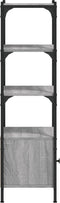 vidaXL - Boekenkast - 3-laags - 41x30x109,5 - cm - bewerkt - hout - grijs - sonoma