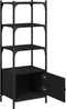 vidaXL - Boekenkast - 3-laags - 41x30x109,5 - cm - bewerkt - hout - zwart