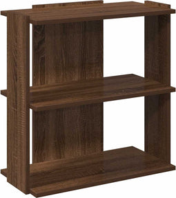 vidaXL - Boekenkast - 3-laags - 60x30x60 - cm - bewerkt - hout - bruin - eikenkleur
