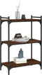 vidaXL - Boekenkast - 3-laags - 60x30x86 - cm - bewerkt - hout - bruin - eikenkleur