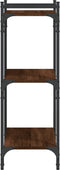 vidaXL - Boekenkast - 3-laags - 60x30x86 - cm - bewerkt - hout - bruin - eikenkleur