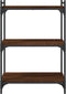 vidaXL - Boekenkast - 3-laags - 60x30x86 - cm - bewerkt - hout - bruin - eikenkleur