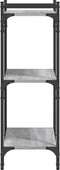 vidaXL - Boekenkast - 3-laags - 60x30x86 - cm - bewerkt - hout - grijs - sonoma - eiken