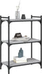 vidaXL - Boekenkast - 3-laags - 60x30x86 - cm - bewerkt - hout - grijs - sonoma - eiken