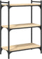 vidaXL - Boekenkast - 3-laags - 60x30x86 - cm - bewerkt - hout - sonoma - eikenkleurig