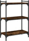 vidaXL - Boekenkast - 3-laags - 60x30x86 - cm - bewerkt - hout - gerookt - eikenkleur