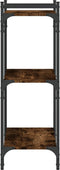 vidaXL - Boekenkast - 3-laags - 60x30x86 - cm - bewerkt - hout - gerookt - eikenkleur