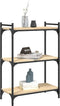 vidaXL - Boekenkast - 3-laags - 60x30x86 - cm - bewerkt - hout - sonoma - eikenkleurig