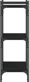 vidaXL - Boekenkast - 3-laags - 60x30x86 - cm - bewerkt - hout - zwart