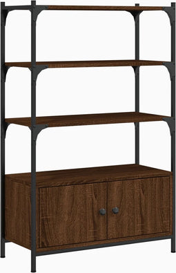 vidaXL - Boekenkast - 3-laags - 70x30x109,5 - cm - bewerkt - hout - bruineikenkleur