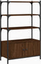 vidaXL - Boekenkast - 3-laags - 70x30x109,5 - cm - bewerkt - hout - bruineikenkleur
