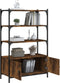 vidaXL - Boekenkast - 3-laags - 70x30x109,5 - cm - bewerkt - hout - gerookt - eiken