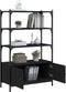 vidaXL - Boekenkast - 3-laags - 70x30x109,5 - cm - bewerkt - hout - zwart