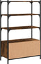 vidaXL - Boekenkast - 3-laags - 70x30x109,5 - cm - bewerkt - hout - gerookt - eiken