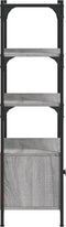 vidaXL - Boekenkast - 3-laags - 70x30x109,5 - cm - bewerkt - hout - grijs - sonoma