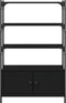 vidaXL - Boekenkast - 3-laags - 70x30x109,5 - cm - bewerkt - hout - zwart