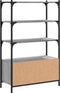 vidaXL - Boekenkast - 3-laags - 70x30x109,5 - cm - bewerkt - hout - grijs - sonoma