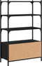 vidaXL - Boekenkast - 3-laags - 70x30x109,5 - cm - bewerkt - hout - zwart