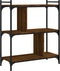 vidaXL - Boekenkast - 3-laags - 76x32x88 - cm - bewerkt - hout - bruin - eikenkleur
